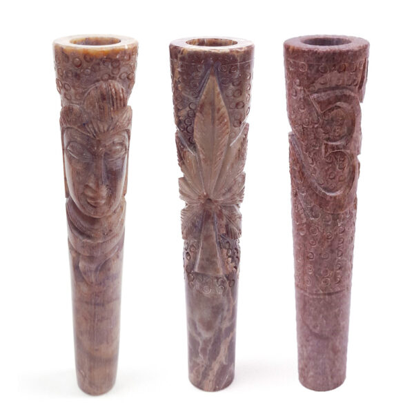 Chillum Piedra 13 cm. Mix Leaf & Face